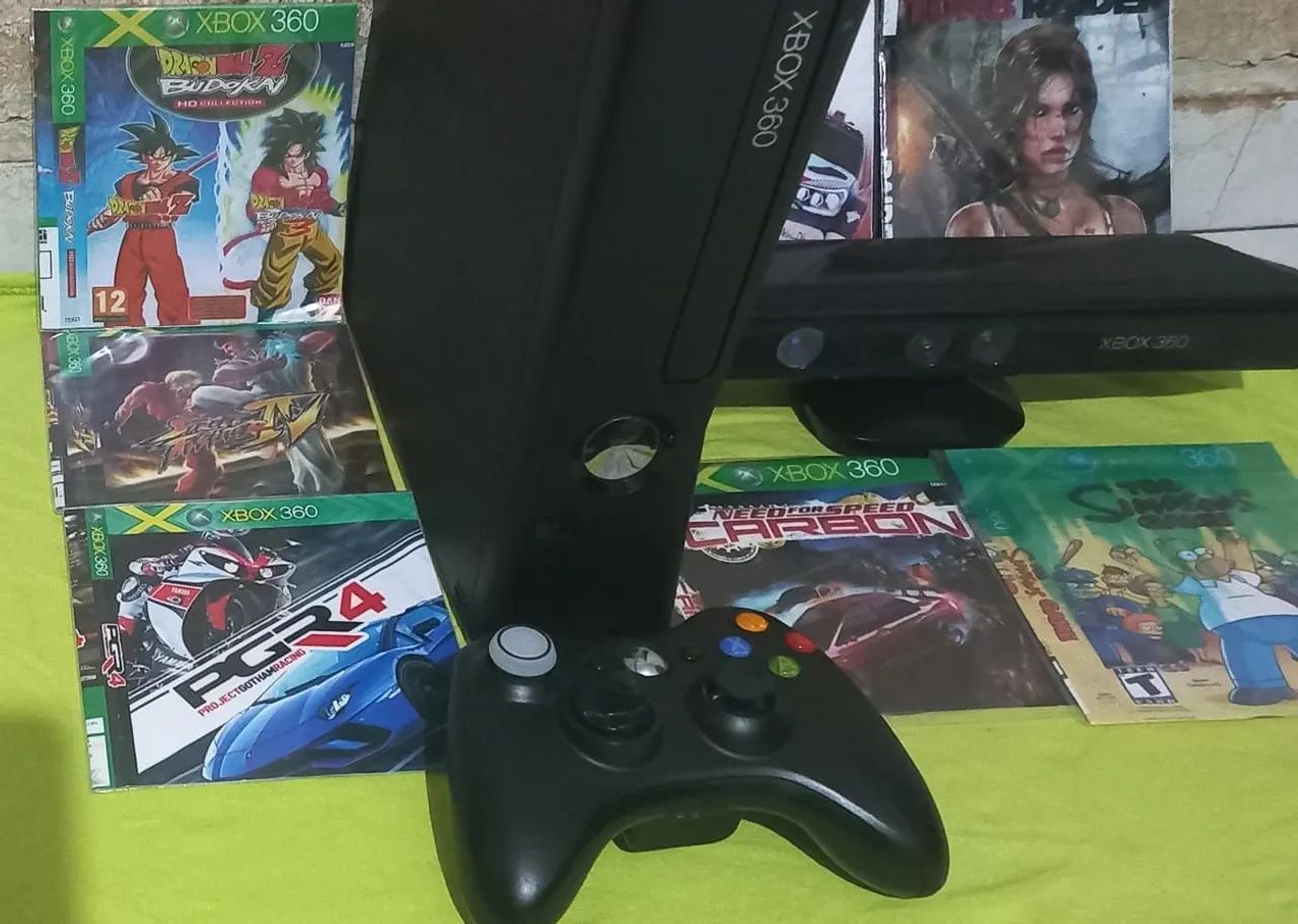 Xbox 360 com jogos e controle - Foto 4