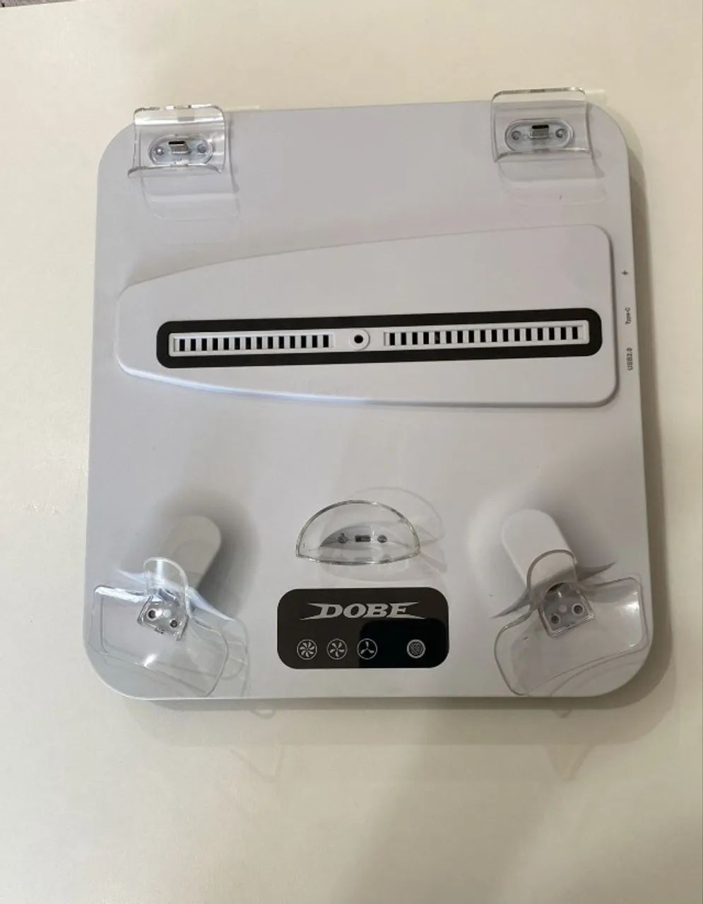 Vendo Base Cooler Ps5 Slim Suporte Carregamento Branco Semi novo  - Foto 3