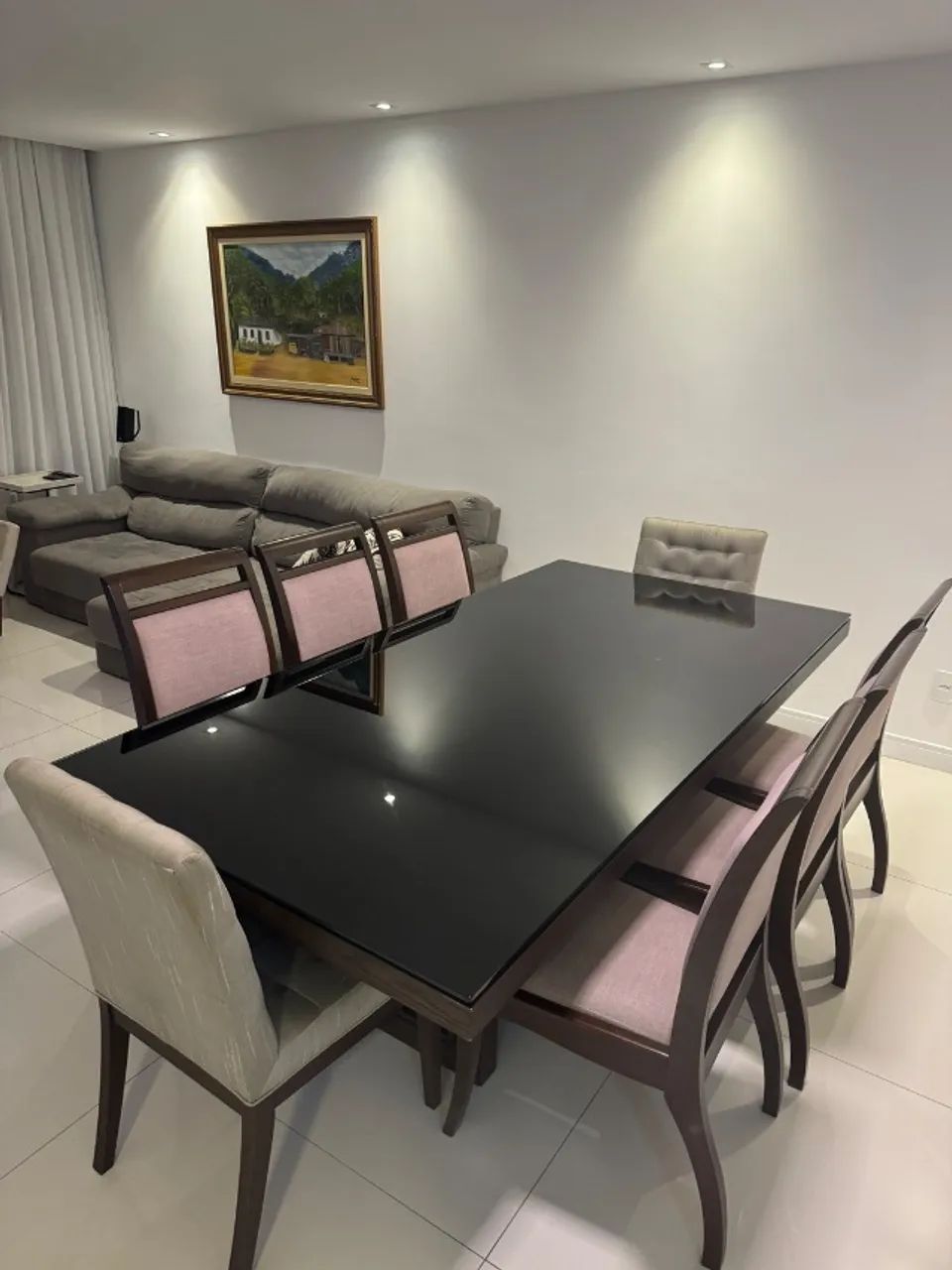 Mesa de Jantar retangular com tampo de vidro - Excepcional - Foto 2