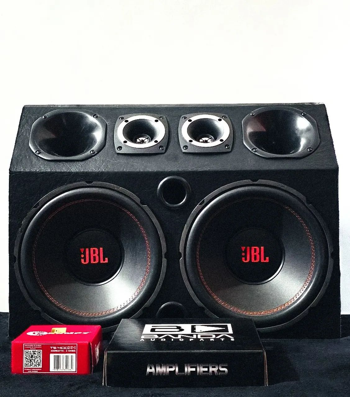 Kit de Som Automotivo JBL + 2 Módulos + Cabos [COMPLETO]