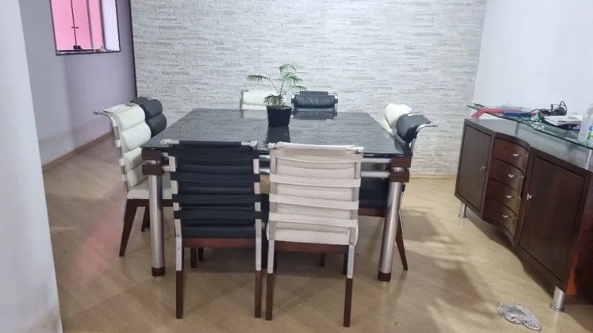 Mesa de jantar 8 lugares tampo de vidro preto - Foto 3