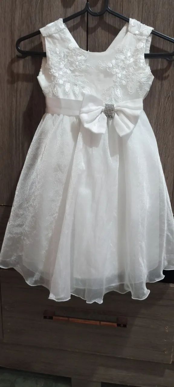 Vestido de festa branco para menina / idade: 2 à 3 anos - Foto 5