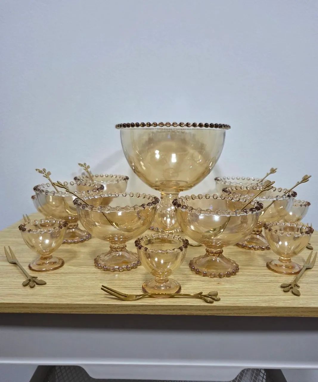 Conjunto de sobremesa novo da Wolff com 25 peças entre vidros e metais - Foto 2