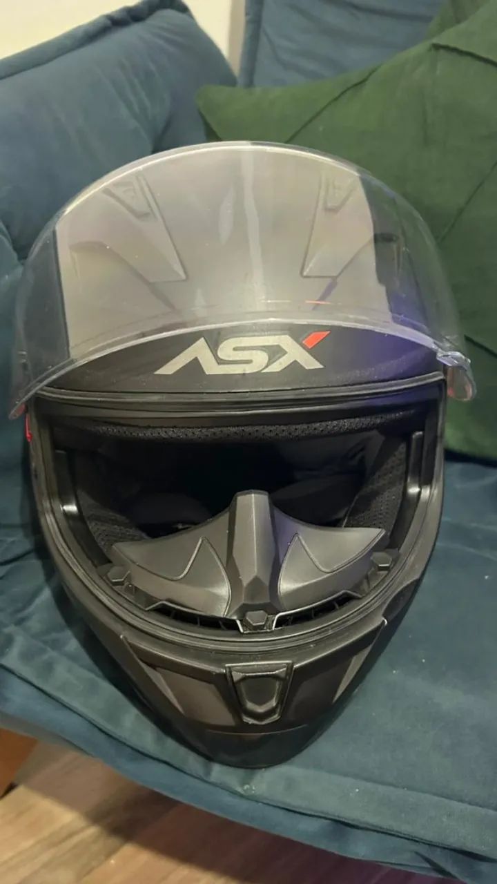 Capacete Moto Asx City Solid preto fosco nº 58