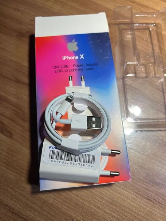 Carregador de iPhone iOS Completo fonte e cabo 