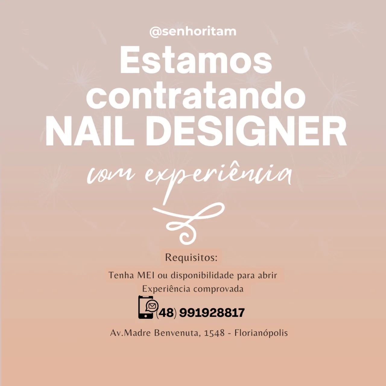 Estamos contratando nail designer