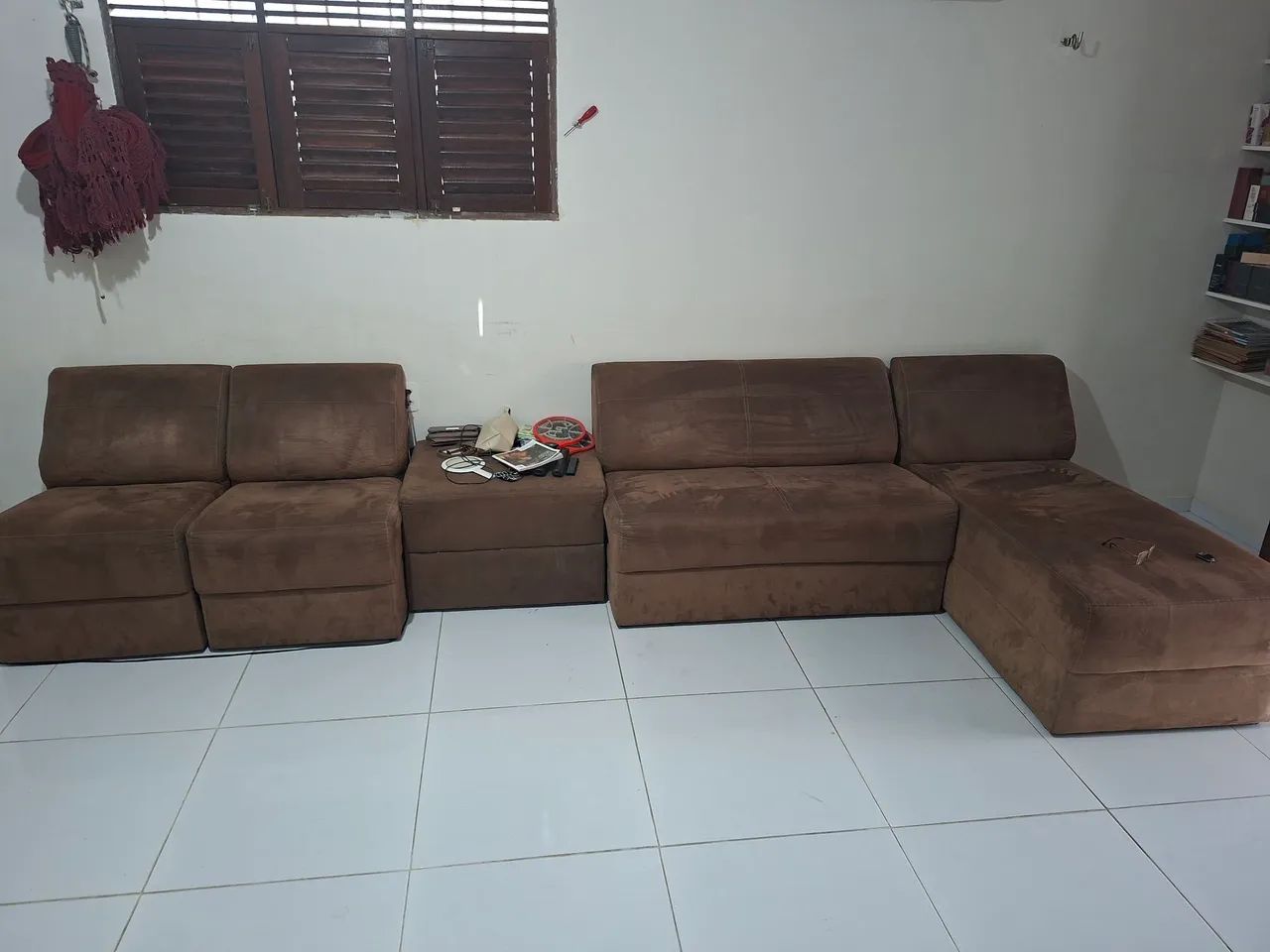 Sofá Modulado 5 Módulos Marrom Usado - Foto 4