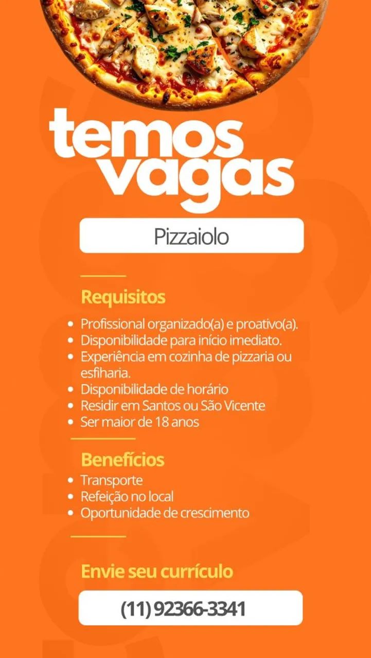 Vaga em Pizzaria (Santos)  - Foto 3