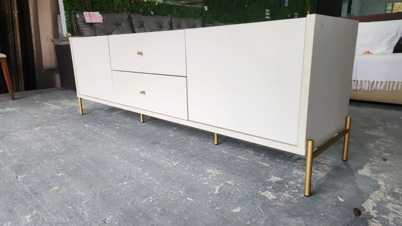 Rack para TV até 75 polegadas em MDP, 2 gavetas, 2 portas basculantes com 2 pistões c - Foto 2