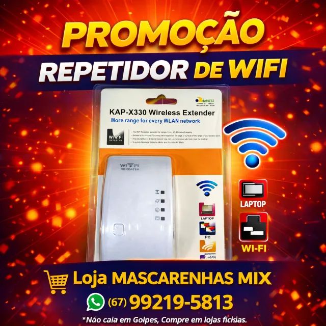 Repetidor de Sinal WiFi Extensor 300Mbps Cod: 0187