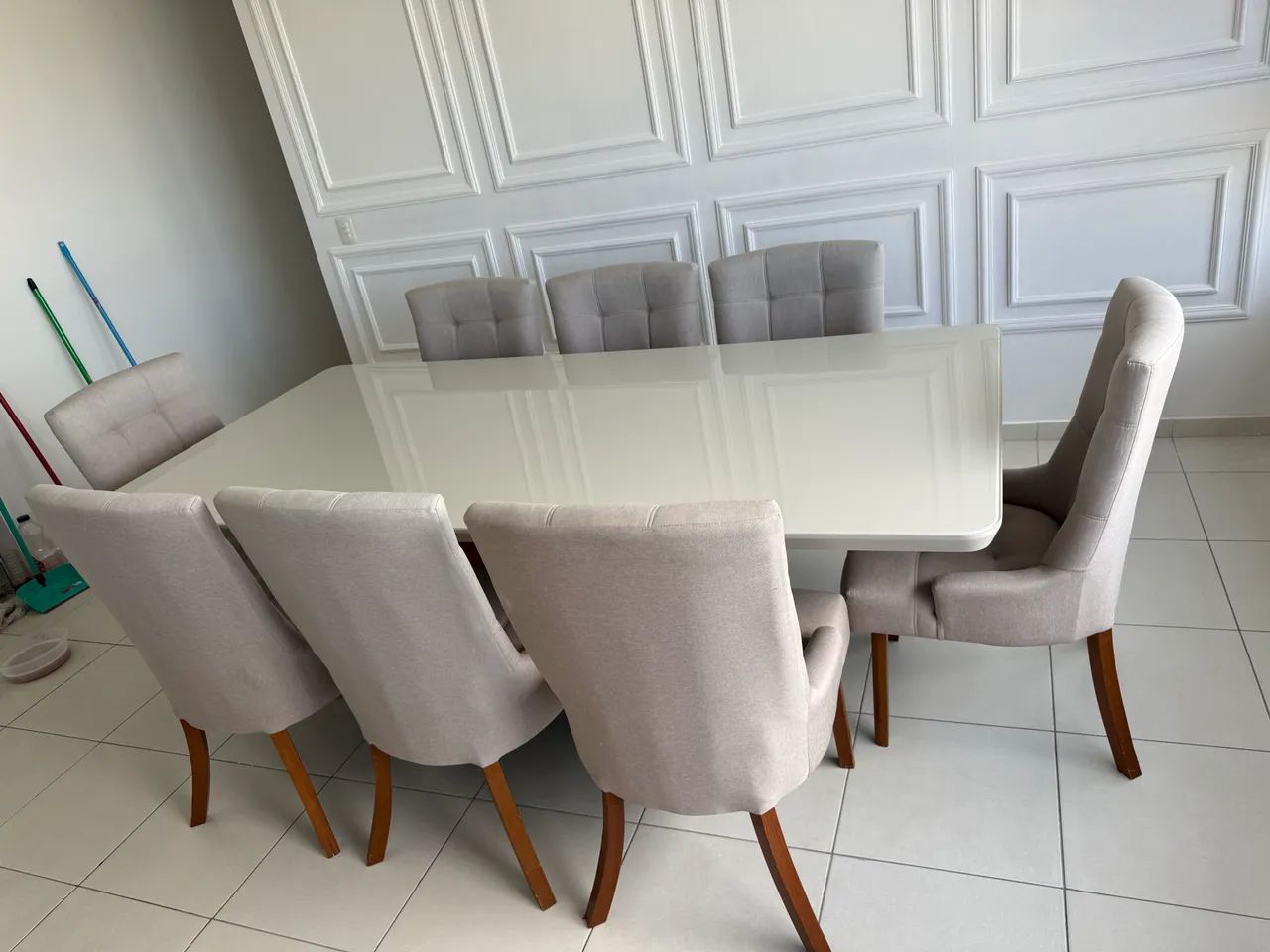 Mesa de jantar de 8 cadeiras seminova  - Foto 2