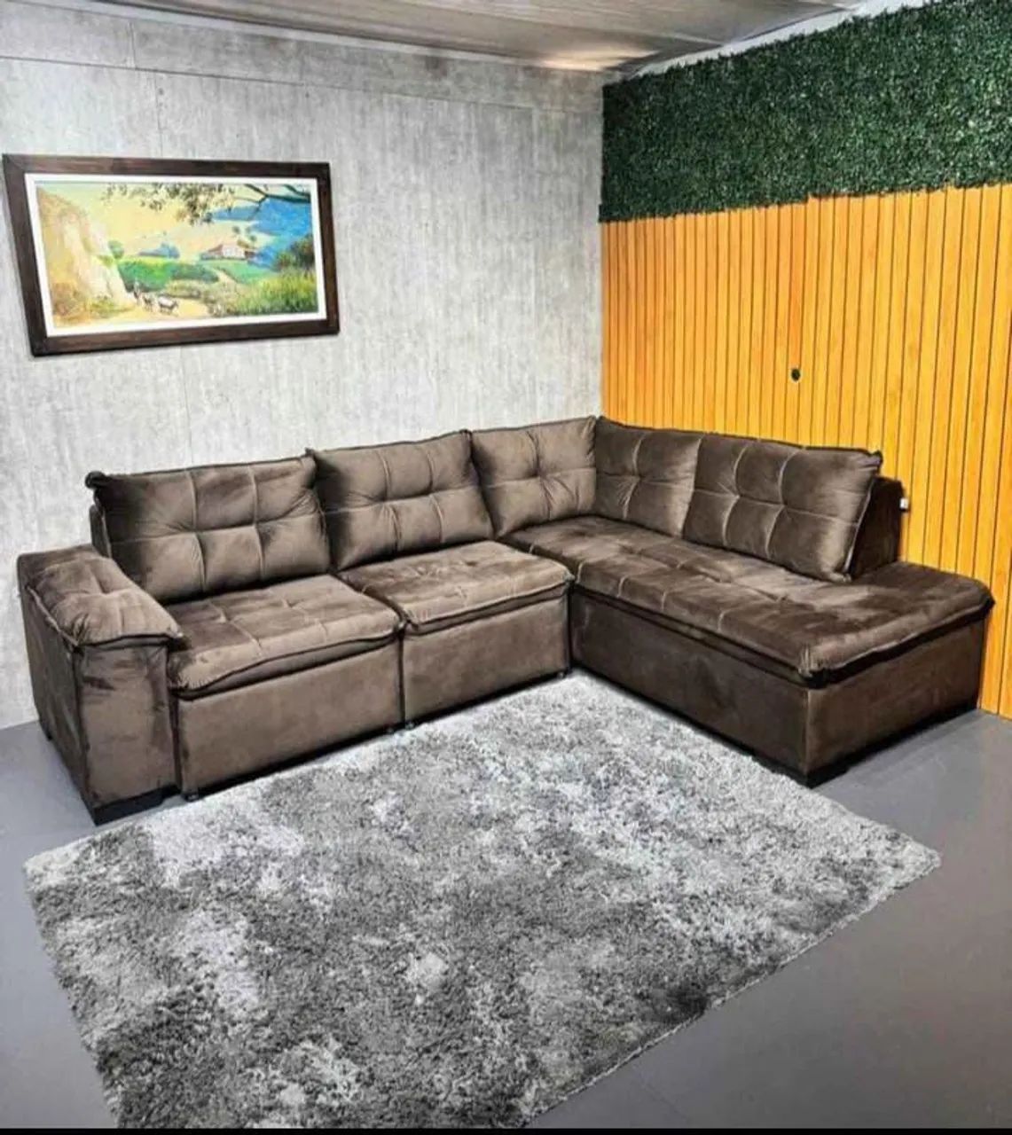 ゅーぅ ソファ Sofá Retrátil Reclinável Zurique Suede Velut com Molas