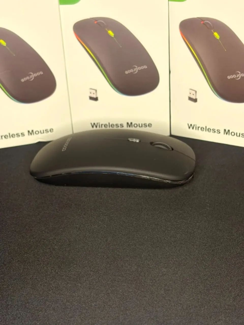 Mouse Sem Fio Wireless GooJodoo com Receptor USB - Cores Preto e Prata - Foto 4