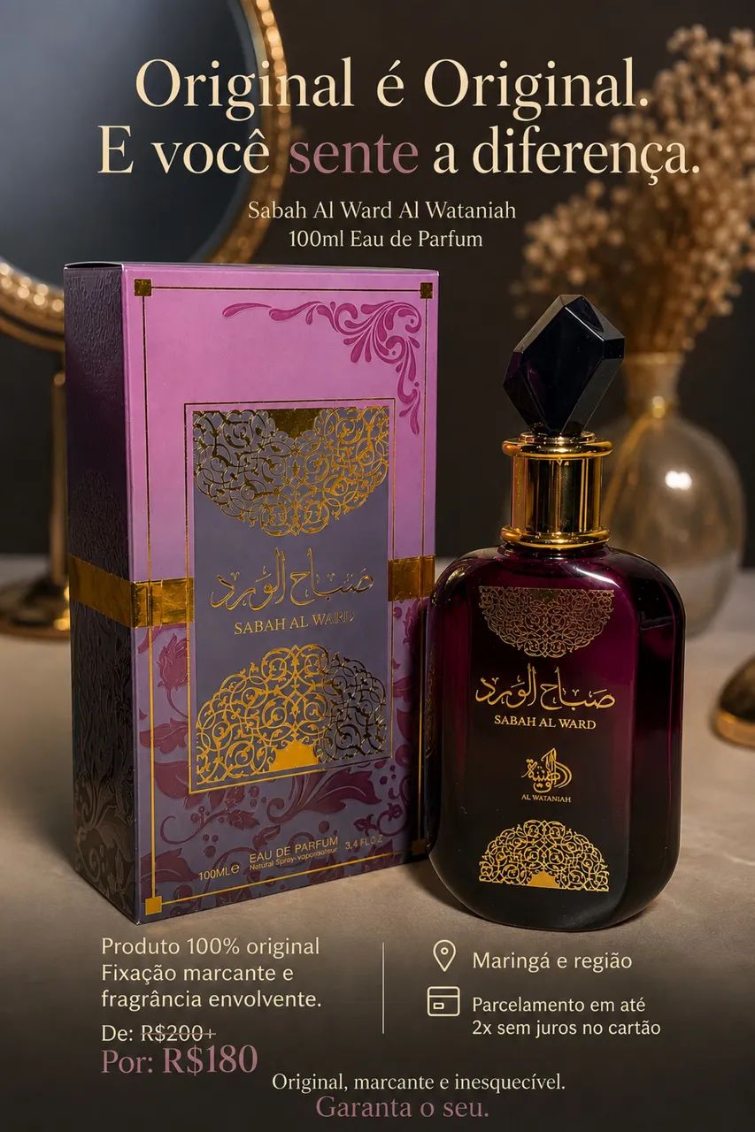 Perfume árabe feminino SABAH AL WARD ORIGINAL