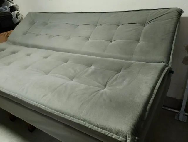 Sofá-Cama Retrátil e Reclinável para Quarto e Sala Cinza CINZA - Foto 2