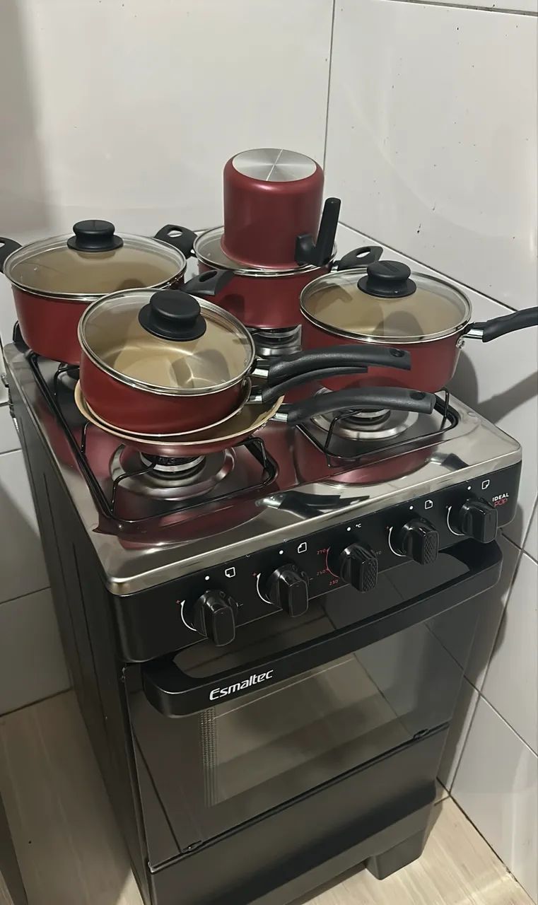 Vendo fogão 4 bocas Esmaltec Preto Seminovo - Foto 3