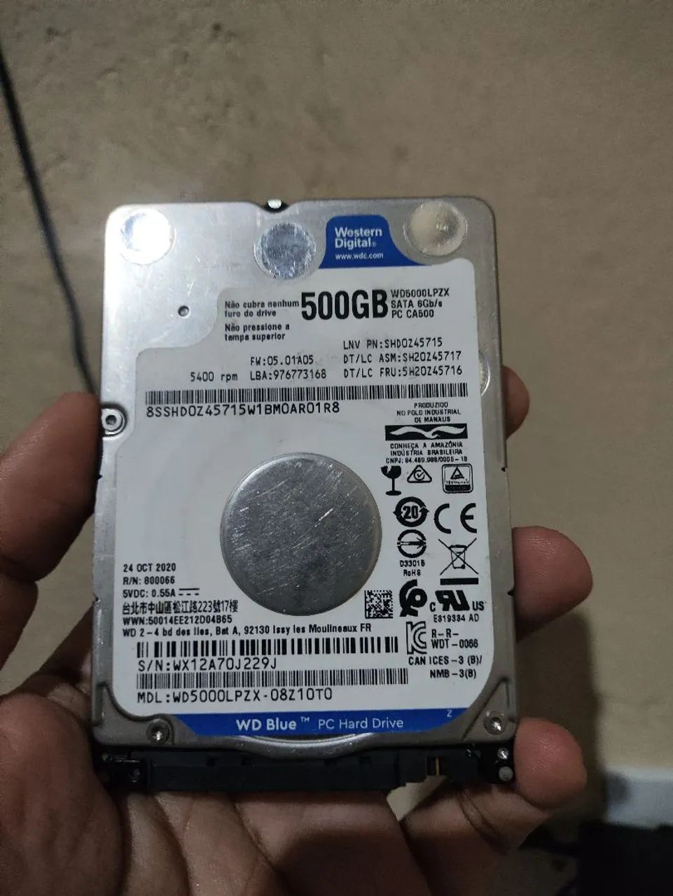 HD WD 500GB 2.5"