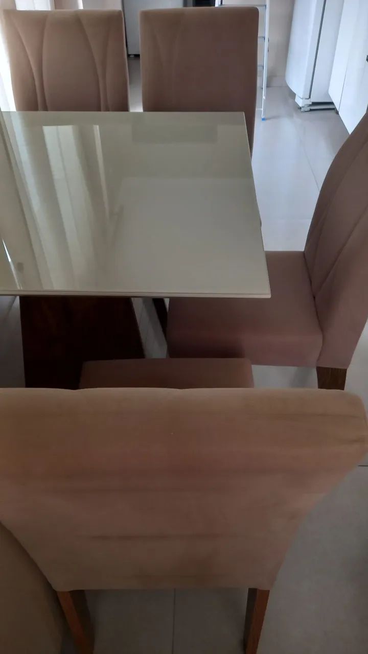Conjunto de mesa de jantar e 4 cadeiras - Foto 5