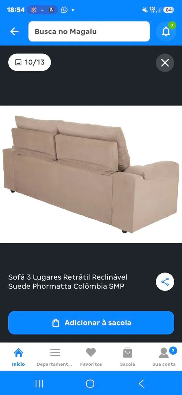 Sofa 3 lugares reclináveis retratil  - Foto 4
