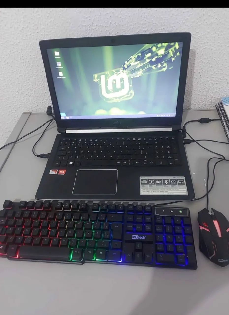 Notebook gamer aspire 5 com placa de vídeo ssd top de linha