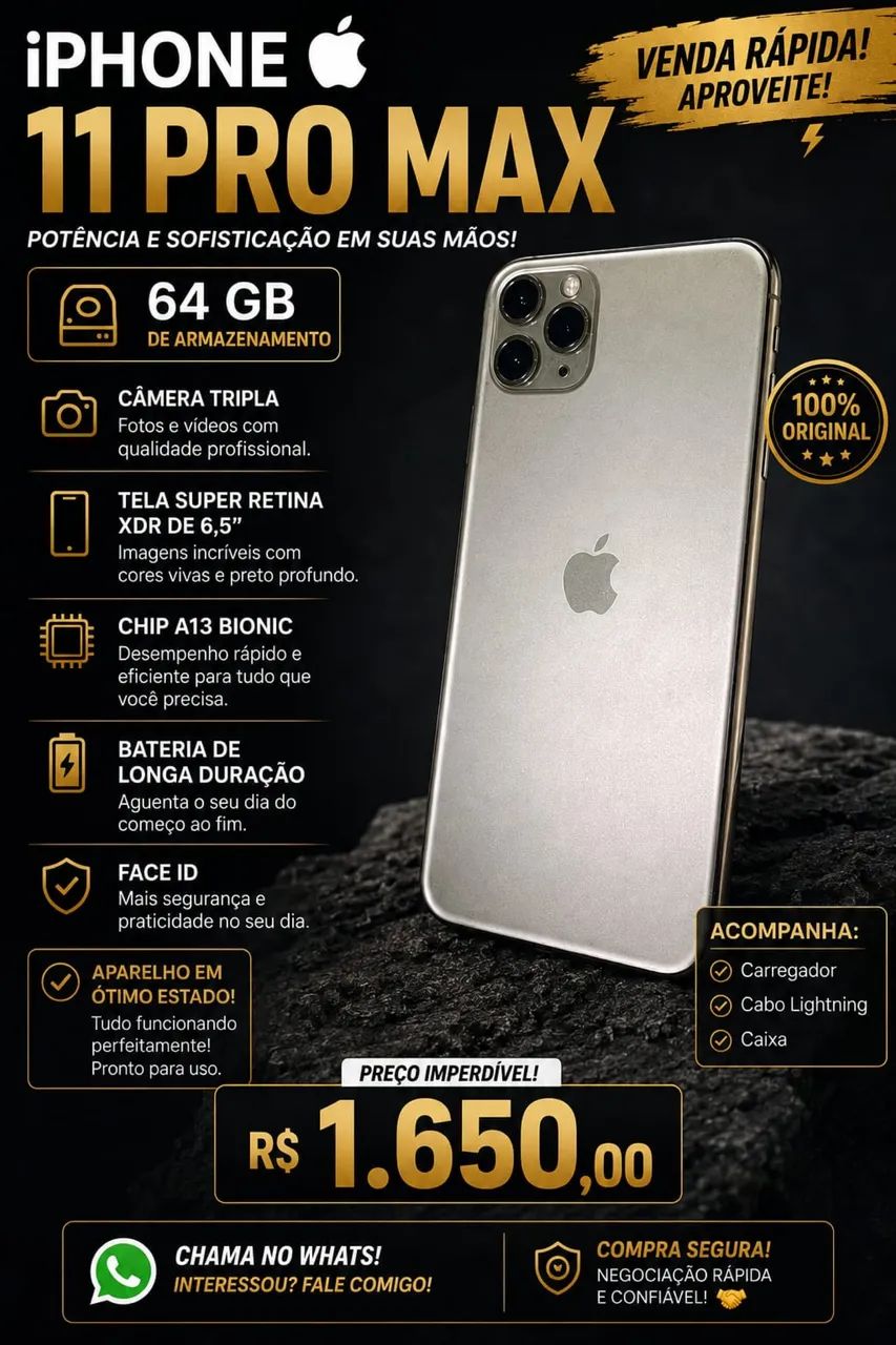 iPhone 11 Pro Max impecável 