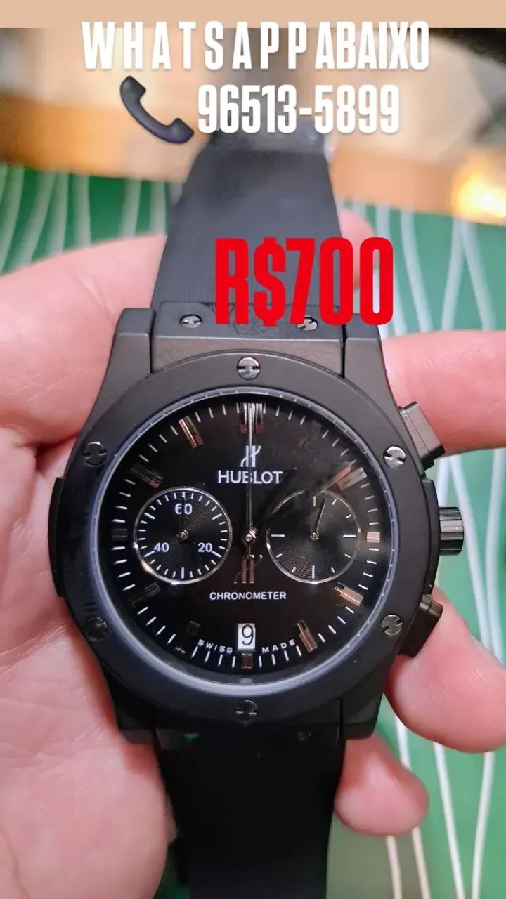 Relógio HUBLOT CHRONOMETER ALL BLACK ENTREGAMOS 