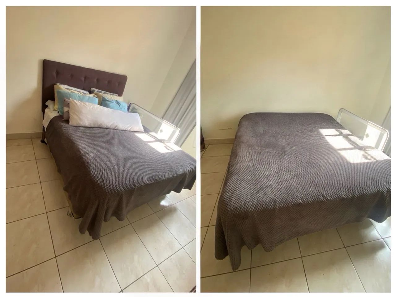Cama Queen modulavel + colchão box 