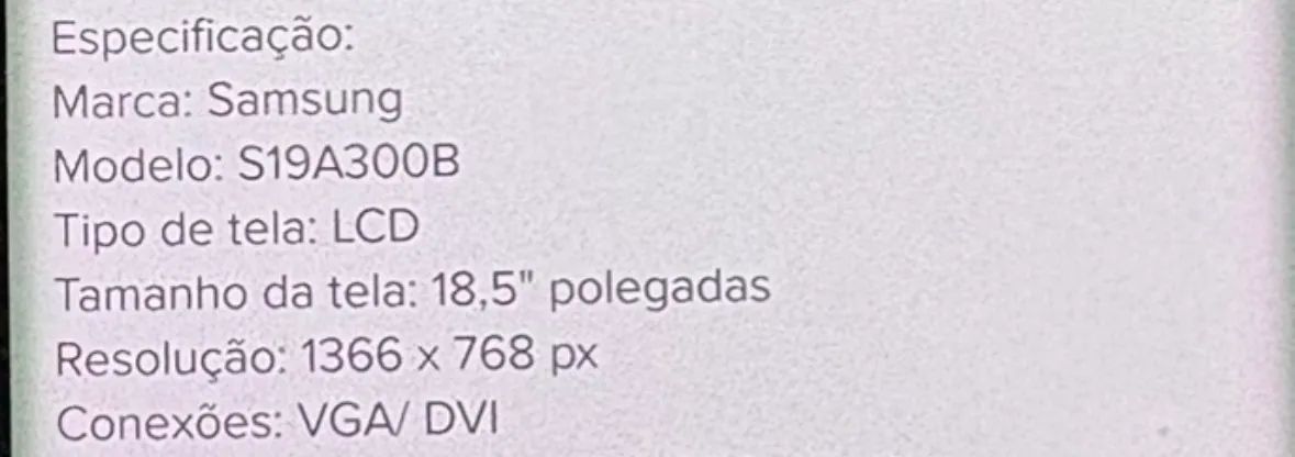 Monitor Samsung LCD 18,5 polegadas S19A300B USADO - Foto 4