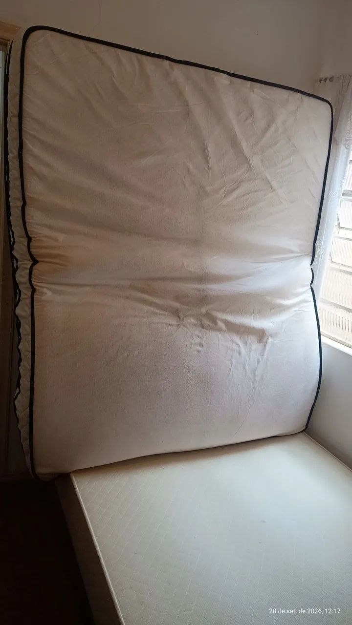 Cama box casal + colchão queen size em bom estado. - Foto 4
