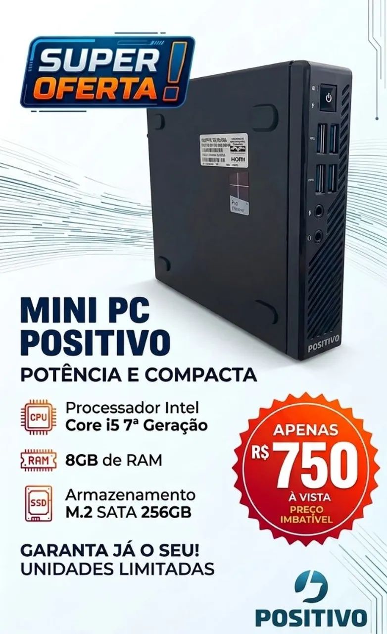 MINI PC I5 SÉTIMA GERAÇÃO NVME 256GB
