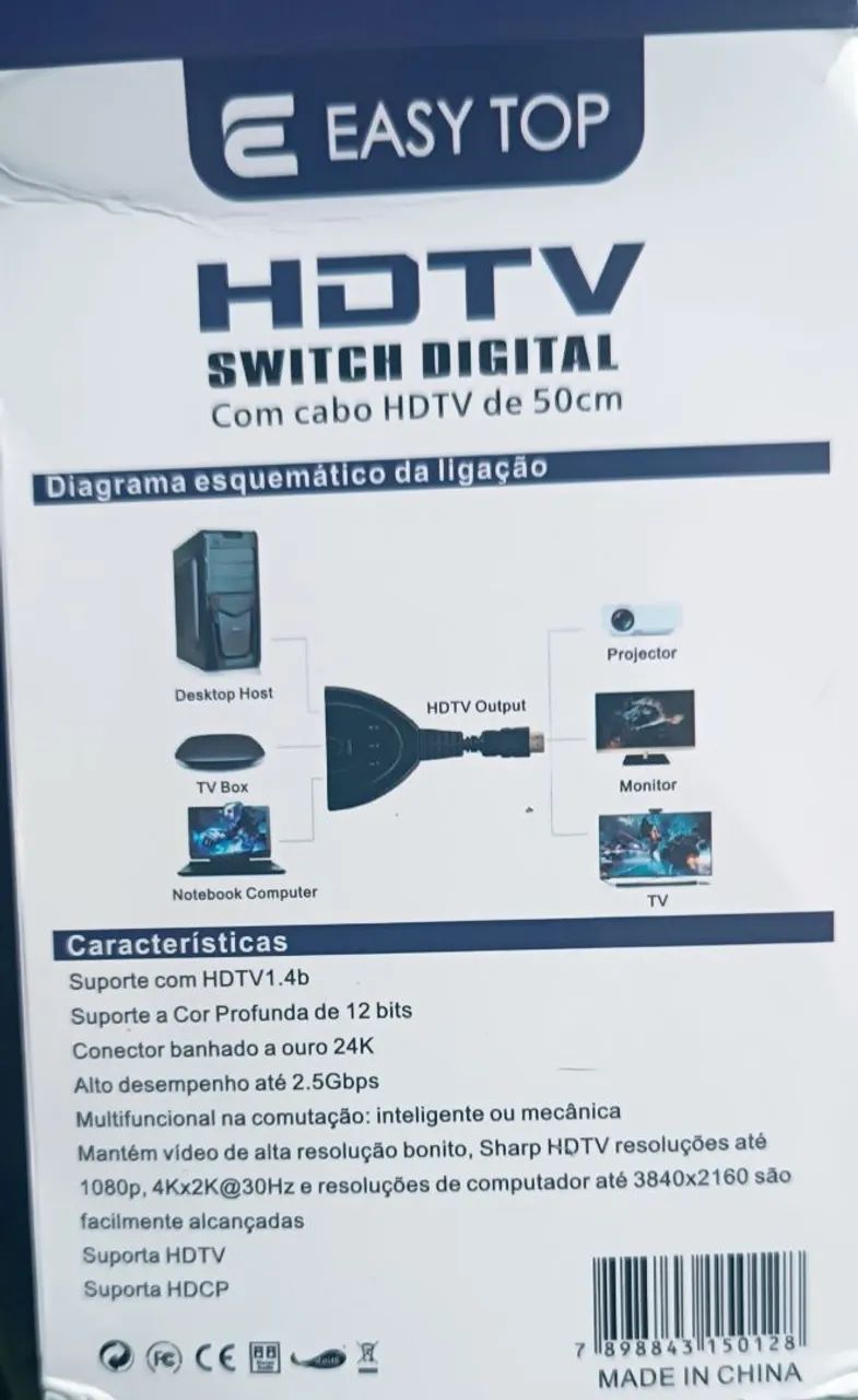 Switch HDMI 3x1 NOVO - Foto 2