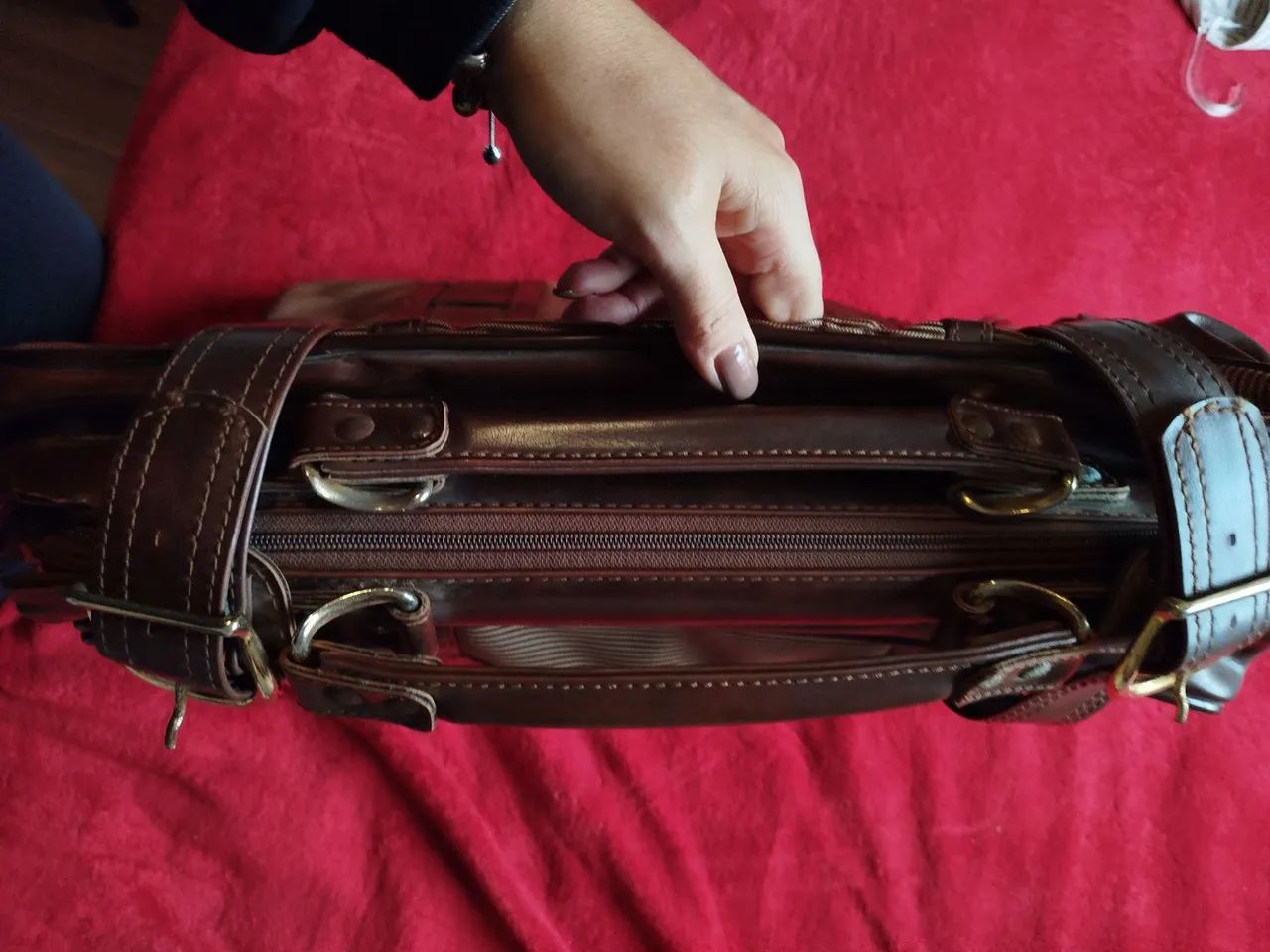 Mala vintage marrom escuro  - Foto 4