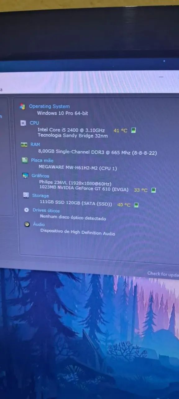 Cpu Windows 10 com i5,8 gigas de memória e ssd  - Foto 2