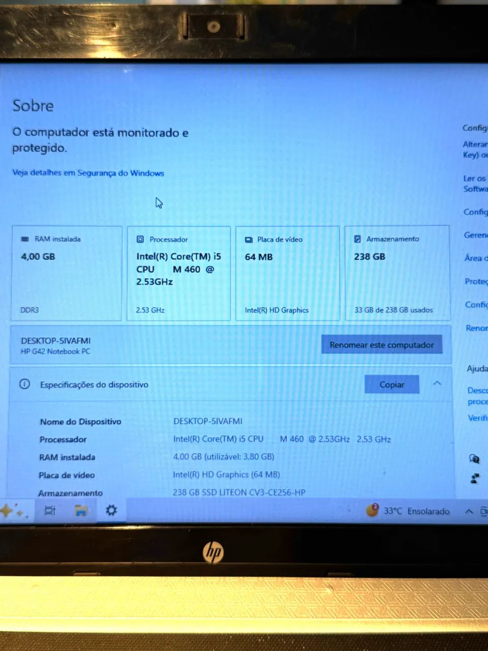 Notebook HP I5 SSD - BARATO!! Oportunidade!! - Foto 2