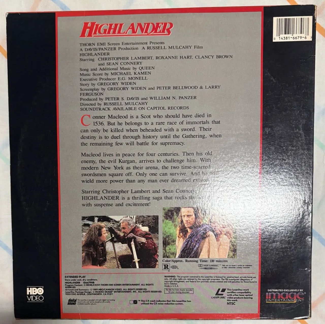 LD Highlander (1986) Laserdisc - Foto 2