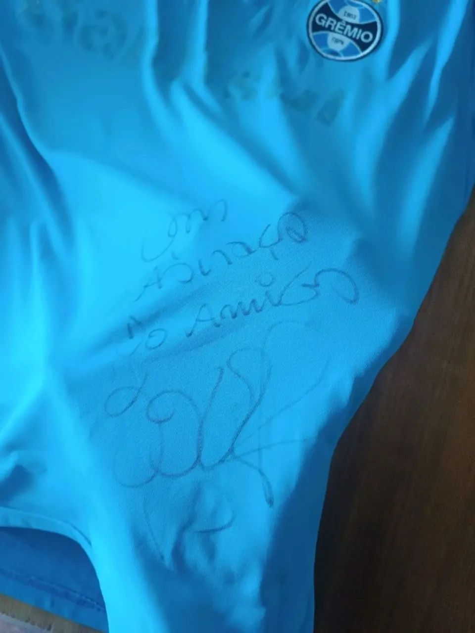 camisa original 2006 grêmio puma celeste tamanho gg - Foto 4