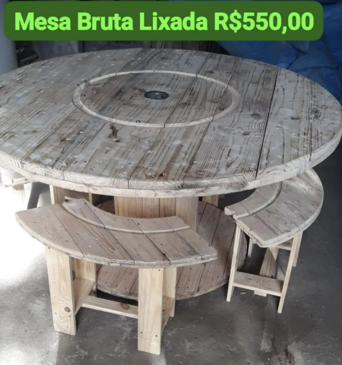 Bancos de Madeira de Carretel  - Foto 3