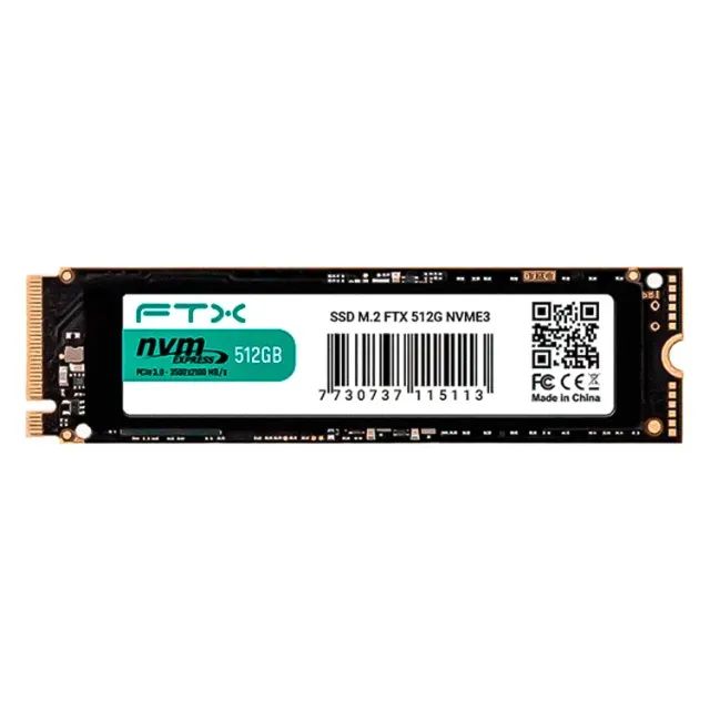M.2 512GB SSD Nvme FTX PCIe 3.0, Leitura até 3500MB/s Gravação