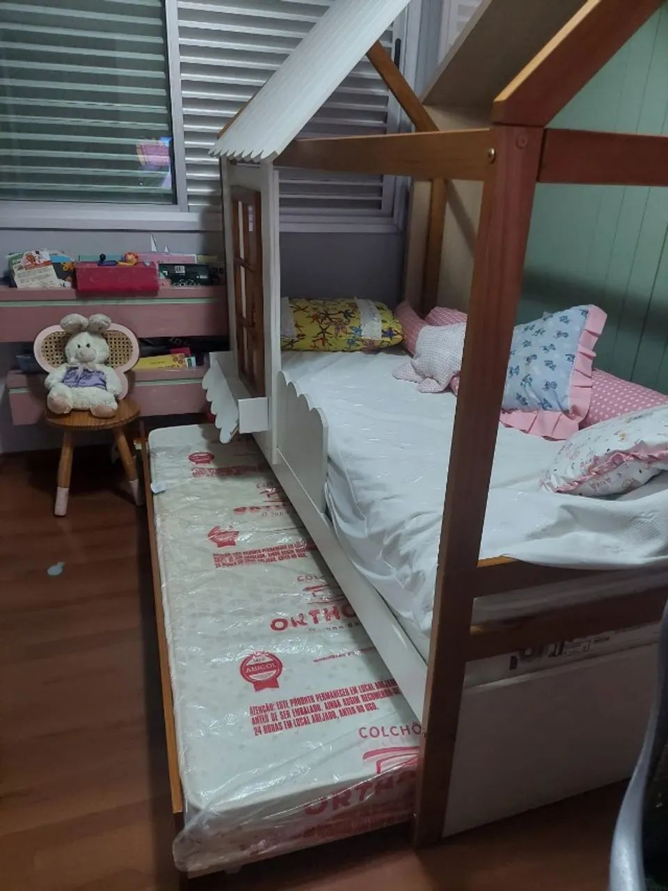 Bicama Solteiro Infantil Multifuncional Casinha com Grade - Foto 2