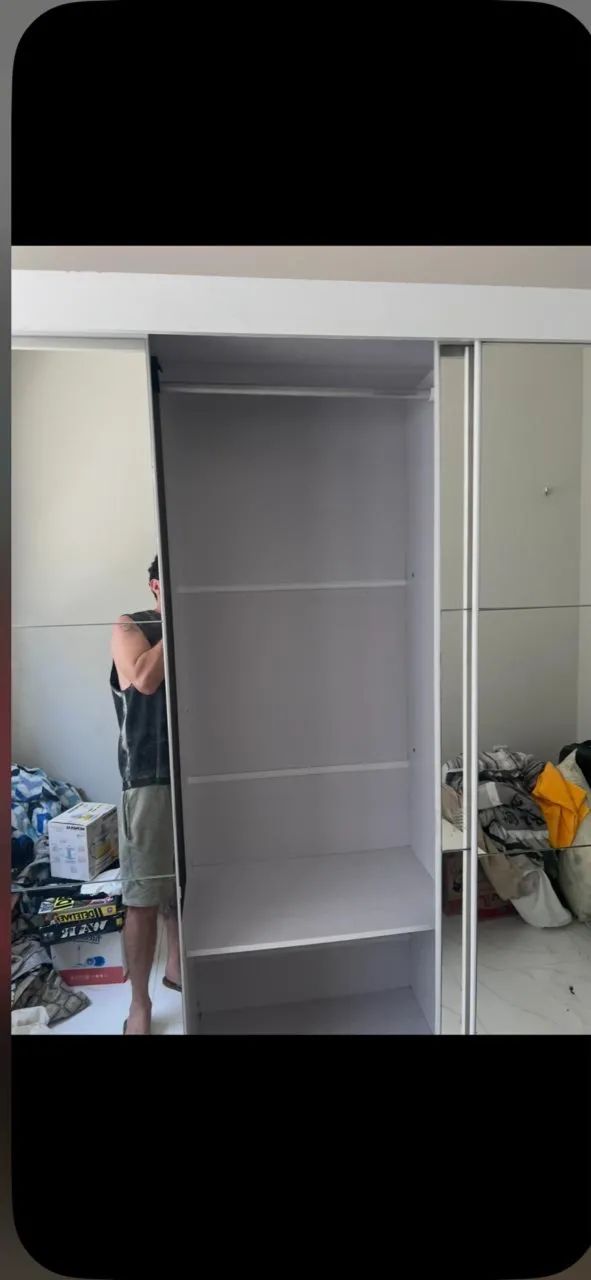 Guarda roupas 3 portas espelhado 