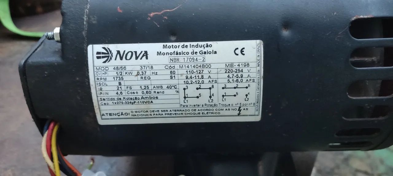 Motor elétrico Nova 1/2cv