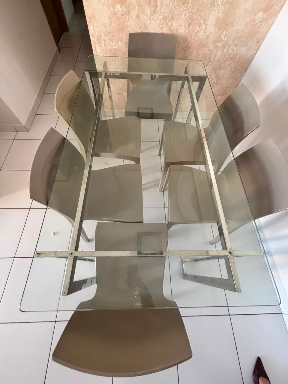 Mesa em base 100% inox com 6 cadeiras  - Foto 3