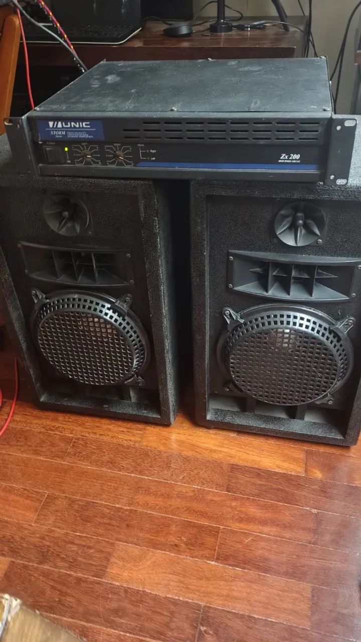 PREÇO REDUZIDO - Conjunto de potência e duas caixas de som - Foto 4