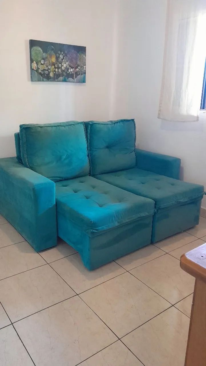 Sofá Retrátil- Turquesa  - Foto 2