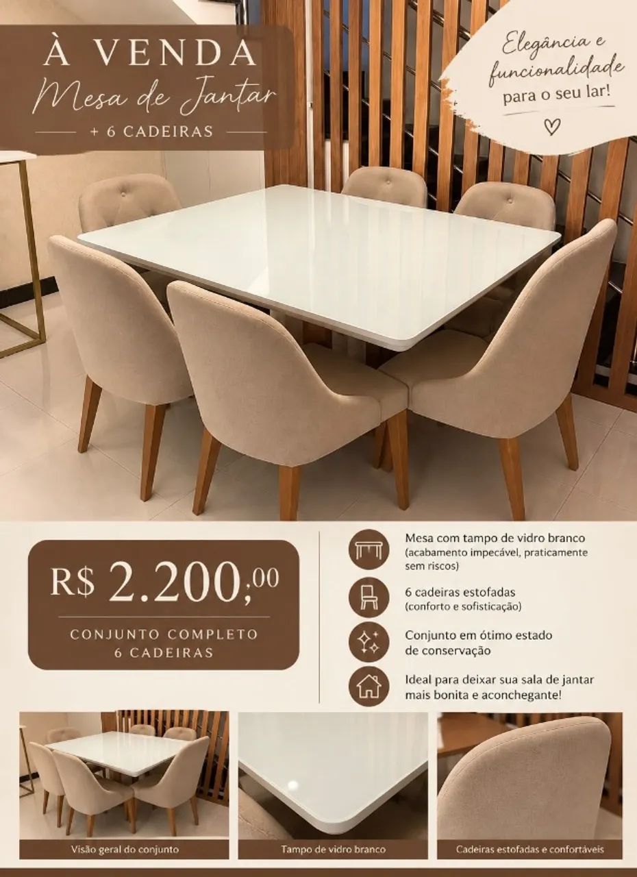 Mesa de Jantar 6 lugares