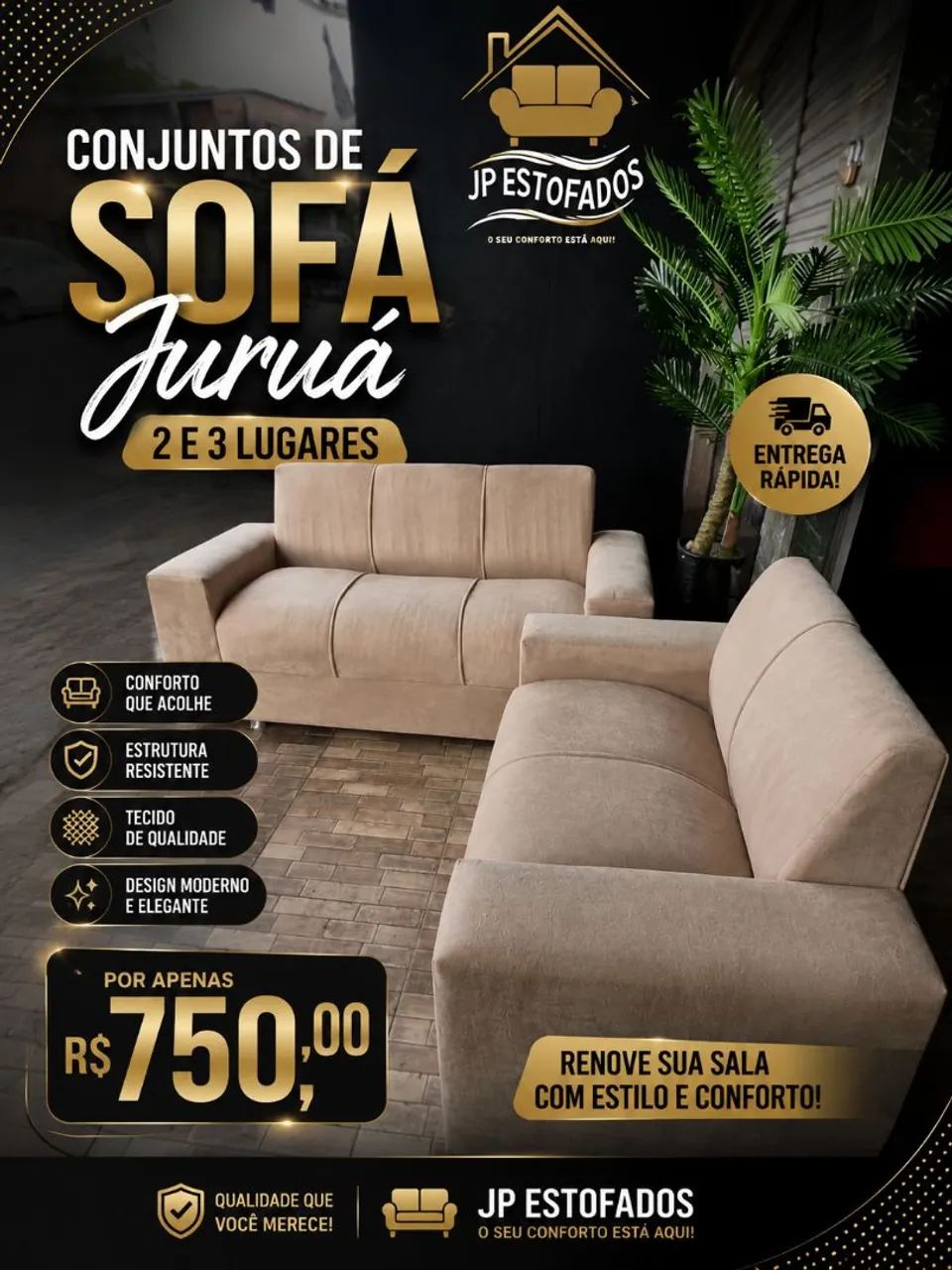 Conjuntos de sofá jurua 2 e 3 lugares