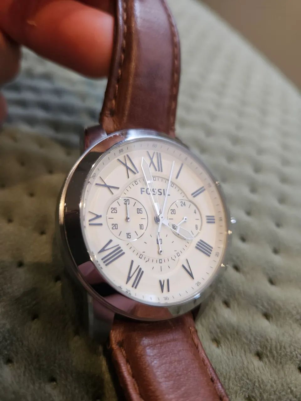 Relógio Fossil Grant pulseira couro  - Foto 2