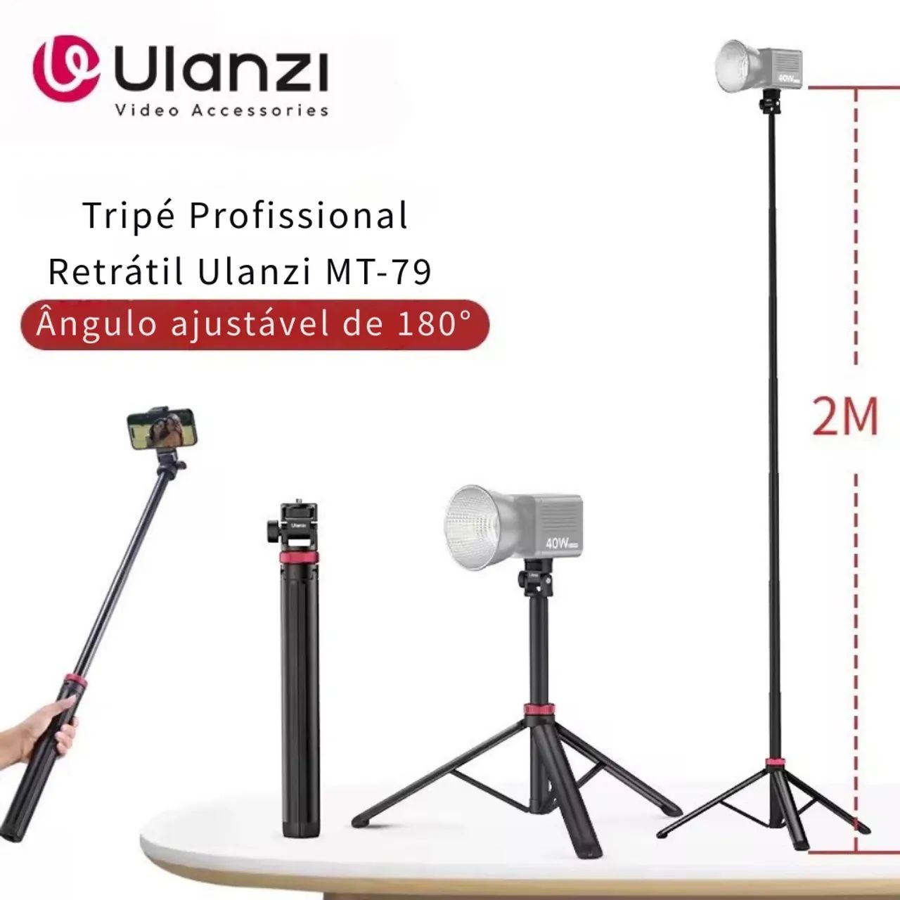 Kit de Iluminação Portátil Ulanzi W40 Pro RGB com Mini balão chinês 30cm - Foto 4