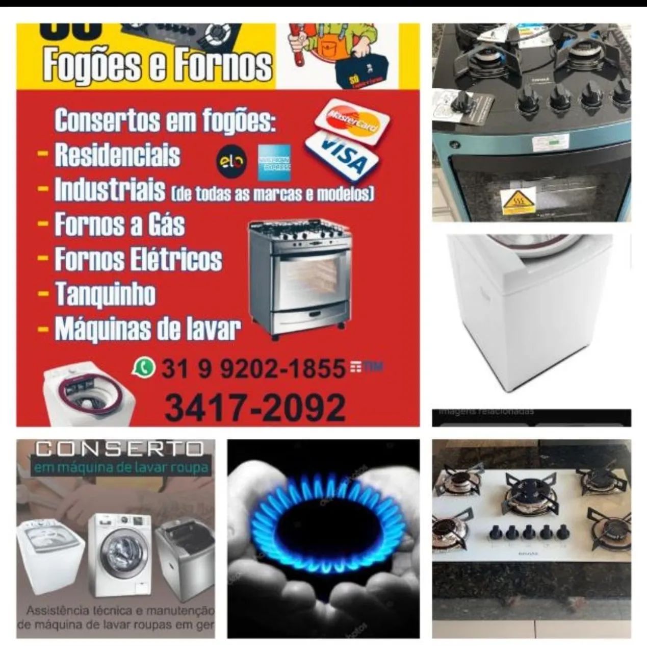 Consertos em fogão e máquinas de lavar roupas 