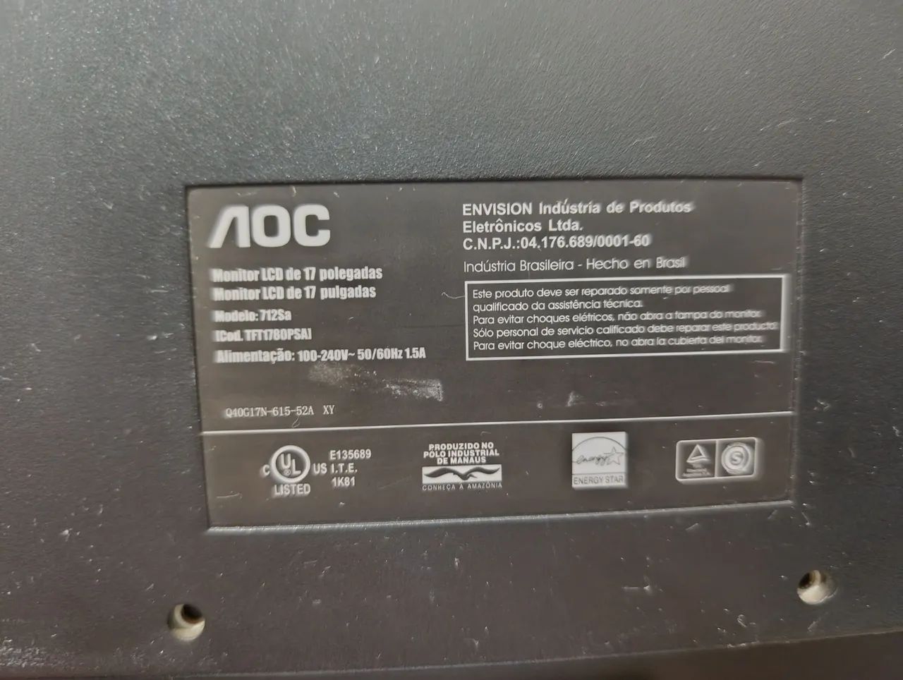 Monitor LCD 17 polegadas AOC - Foto 3